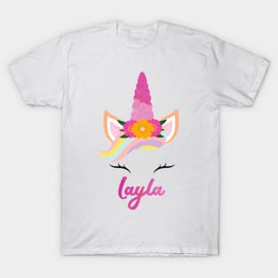 Name layla unicone awesome gift T-Shirt